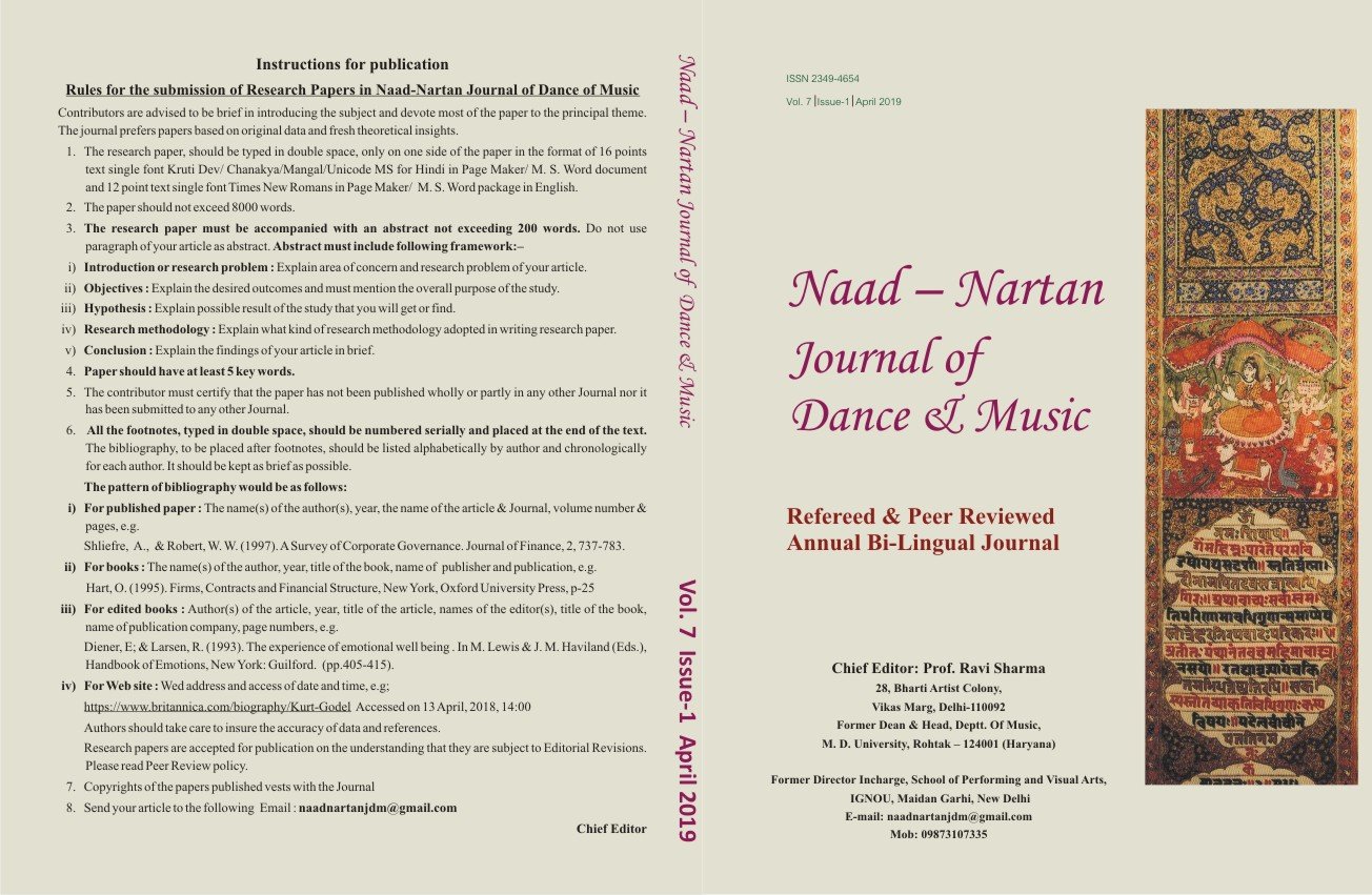 Volume 6 Issue 1 | 2018 | Naad – Nartan Journal of Dance and Music